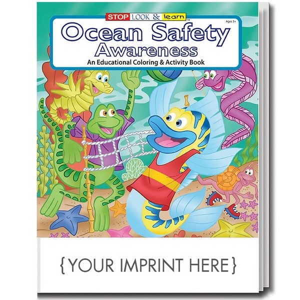 SC0297 Ocean Safety Awareness Coloring and Activity BOOK With Custom I